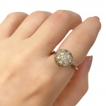 Anel em Ouro Branco 18Kt Tipo Pavê de Brilhantes - Peso:3,60Gr - Medida:15
