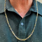 Cordão tipo Van Cleef em Ouro Amarelo e Ouro Branco 18Kt  com 64,0Cm de comprimento, Peso:52,20Gr
