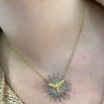 Gargantilha em Ouro Amarelo 18Kt Com lindo Pendente (DIVINO EXPLENDOR) Cravejado de Brilhantes - Medindo 40cm - Peso:7,40GR
