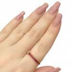 Meia Aliança em Ouro Amarelo 18kt com Rubi , Peso:1,30GR - Medida:16