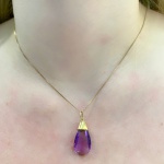 Colar em Ouro Amarelo 18Kt com Ametista , medindo 50,0Cm e Peso:2,60Gr