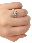 Anel Solitário em Platina com Brilhante conhaque de aproximadamente 0,45Ct - Medida:15