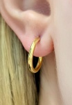 Argola pequena lisa em Ouro Amarelo 18kt   - Peso:2,50Gr