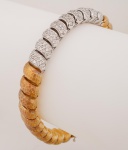 HSTERN - Pulseira da HStern Coleção Louise, em ouro amarelo e branco 750 contrastado, cravejada na p
