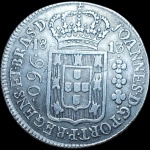 BRASIL  960 RÉIS  1813 RIO  PRATA 0.917, 26.89G,  40.6MM  CAT.A.I.P423A
