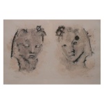 LEONORI FINI. Dois rostos (1907/1996) - serigrafia 125/220 - 37 x 54 cm - assinado no cid.