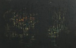 GM013, A. BANDEIRA, ÓLEO SOBRE TELA, ABSTRATO, MEDINDO 62 X 60 CM. COM CARIMBO NO VERSO.