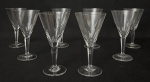 Jogo de 8 taças para vinho branco em cristal translúcido lapidado à mão em dedões. Mede 13,5cm altura.