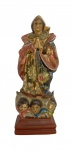 BAHIA SÉC. XIX -  Rara imagem sacra esculpida em madeira nobre policromada representando NOSSA SENHORA DA CONCEIÇÃO sobre base. Bahia - séc. XIX. Mede 19cm.