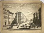 ITALIA - Antiga "água forte", Veduta del Ponte a S. Trinita, Italia, por Joseph Zocchi Delin. Perdas nas laterais. Mede 58 x 76cm.