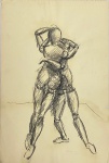 BENJAMIN SILVA (1927/2020) - Antiga obra desenho sobre papel representando figuras humanas, assinada canto inferior direito. Mede 31 x 46cm. Adquirida diretamente do artista, segundo comitente. Nota do artista: Nascido em 1927 em Juazeiro, Ceará, é um renomado pintor e gravador brasileiro. Autodidata em pintura, Silva mudou-se para o Rio de Janeiro em 1948, onde teve a oportunidade de estudar na Escola do Povo com importantes artistas como Inimá de Paula e Sigaud. No Museu de Arte Moderna do Rio de Janeiro (MAM/RJ), ele foi aluno de Santa Rosa, e no Liceu de Artes e Ofícios, aprendeu técnicas de gravura com Orlando da Silva.