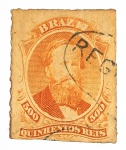 Brasil 1876  Raridade: Selo 500 Réis Barba Preta Percé Com Rara Obliteração de Legenda Registrado c