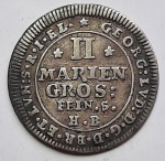 Alemanha 1708 Táler De Prata 2 Mariengroschen - George I  Estados Germânicos Brunswick-Lüneburg-Cal