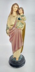 Belíssima Imagem Representando - Nossa Senhora da Paz - Material: Durata - Medida: 31 cm de altura x 10 cm x 9,5 cm de diâmetro de Base. OBS: Falta à Auréola conforme fotos. Artesanato Costa. SP.