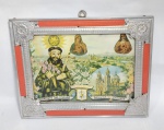 Antigo e Lindo quadro com imagem representando - São Francisco das Chagas - Basílica de Canindé - Imagem com proteção em vidro, moldura de madeira com revestimento em alumínio - Medida: 30 cm x 24 cm x 1,5 cm. Conforme fotos.