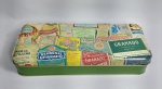 Linda e Conservada Lata Vazia dos Sabonetes - GRANADO - Decorada com rótulos antigos. Pharmácias Granado - Desde 1870 - A Botica mais antiga do Brasil - Medida: 26 cm x 11 cm x 4,5 cm. Conforme fotos.