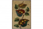 Tropicália - espetacular tapeçaria representando flores, moldura em jacarandá, década de 1970 (50X77)