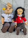 BONECOS de borracha : Casal POPEYE E OLIVIA PALITO ambos personagens de desenhos animados. São conhecidos por suas aventuras e pelo amor que Popeye tem por Olivia . Altua 46 cm .