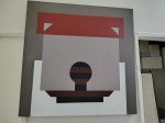 Quadro com pintura geométrica - Oleo sobre tela. Autor desconhecido.