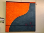 Quadro com pintura geométrica - OST - 1,00 x 1,00 .