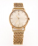 Omega  Automatic  Relógio de pulso masculino da década de 50 com caixa e pulseira em ouro 18k, mos