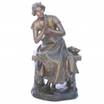 LUCA MADRASSI (Italia 1848 - 1919) Inspiration - Escultura em bronze cinzelado e finamente patinado,
