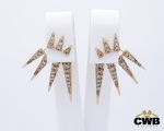 H.STERN - Brincos de Ouro Nobre 18K com Diamantes cognac - Spike - Coleção Genesis, tamanho aprox.: