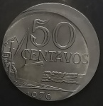 50 CENTAVOS - 1976 - COM ANOMALIA - ### BONÉ ### - FC