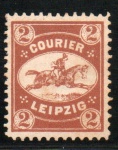 Leipzig ( Saxônia ) - Selo privado do no de 1892. Michel nº 5. Novo, sem goma, com pequeno amincí.