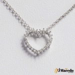 Colar Ouro Braco 18k com pingente e diamantes  Tamanho 42cm Peso 2,6g. Acompanha o certificado JMACE