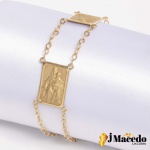 Pulseira Escapulário Ouro Amarelo 18k Tamanho 20cm Peso 4g Acompanha o certificado JMACEDO LEILÕES.
