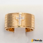Anel Ouro Amarelo 18k Aro 16 Peso 5,6g  Acompanha o certificado JMACEDO LEILÕES.