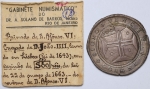 Moeda do Brasil - 500 réis - 1688 - P096 - Carimbo Coroado de S00 réis sobre 1 cruzado de Dom João I