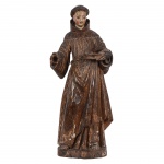 Santo Antônio - Rara imagem portuguesa do período setecentista, séc. XVIII,  em madeira com resquíci
