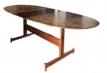 Mesa de jantar, design modernista em folha de jacarandá ( com uma extensão) ( um dos lados do tampo
