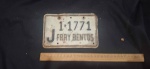 PLACA ANTIGA DE MOTO FREY BENTOS - BRANCA