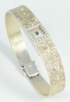 Relógio em ouro branco 18k a corda c/ 20 diamantes  brancos lap. completa , mostrador quadrado 1x1cm