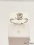 Solitário em ouro branco 18k c/ diamante oval aprox. 1CT (lapidação antiga) - peso 3,5g aro 14