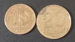 GETULIO VARGAS.  20 E 10 CENTAVOS.  1943. SOB.