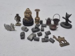 Miniaturas - Lote de diversos enfeites diversos em metal e bronze. Medindo o maior 4cm de altura.