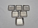 Jogo de 6 manteigueiras quadradas em aço inox Fracalanza. Medindo 6,5cm x 6,5cm.