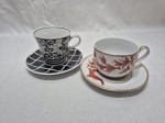 Lote de 2 xícaras de chá em porcelana da Abrap.