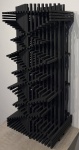 Joaquim Tenreiro - Escultura de madeira com pintura na cor Preto. Med. 100x43x33cm. Assinada.