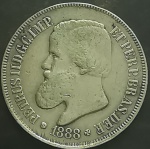 500 RÉIS - 1888 - PRATA - ### COM RABICHO NO CABELO ###