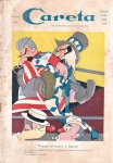 Revista Careta "Vamos levantar o moral!". Capa com Ilustração de J. Carlos alusiva a Guerra