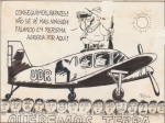 Desenho ORIGINAL de Argil, 1987. Charge sobre a UDR - União Democrática Ruralista. Chargista, cartun