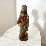 Luis P.C  (Luis Paulino da Cunha ) Arte Sacra- Antigo Sao Jose de Botas em madeira esculpida com ri