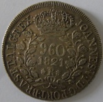 Moeda de prata ,Brasil 960 Reis 1821 - R -