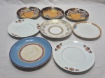 Lote de 8 pires de chá em porcelana diversa, para decoração ou coleção. Medindo o maior 15cm de diâmetro.