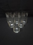 Jogo de 6 copos longos de suco, água em cristal lapidado. Medindo 7cm x 13,5cm de altura.